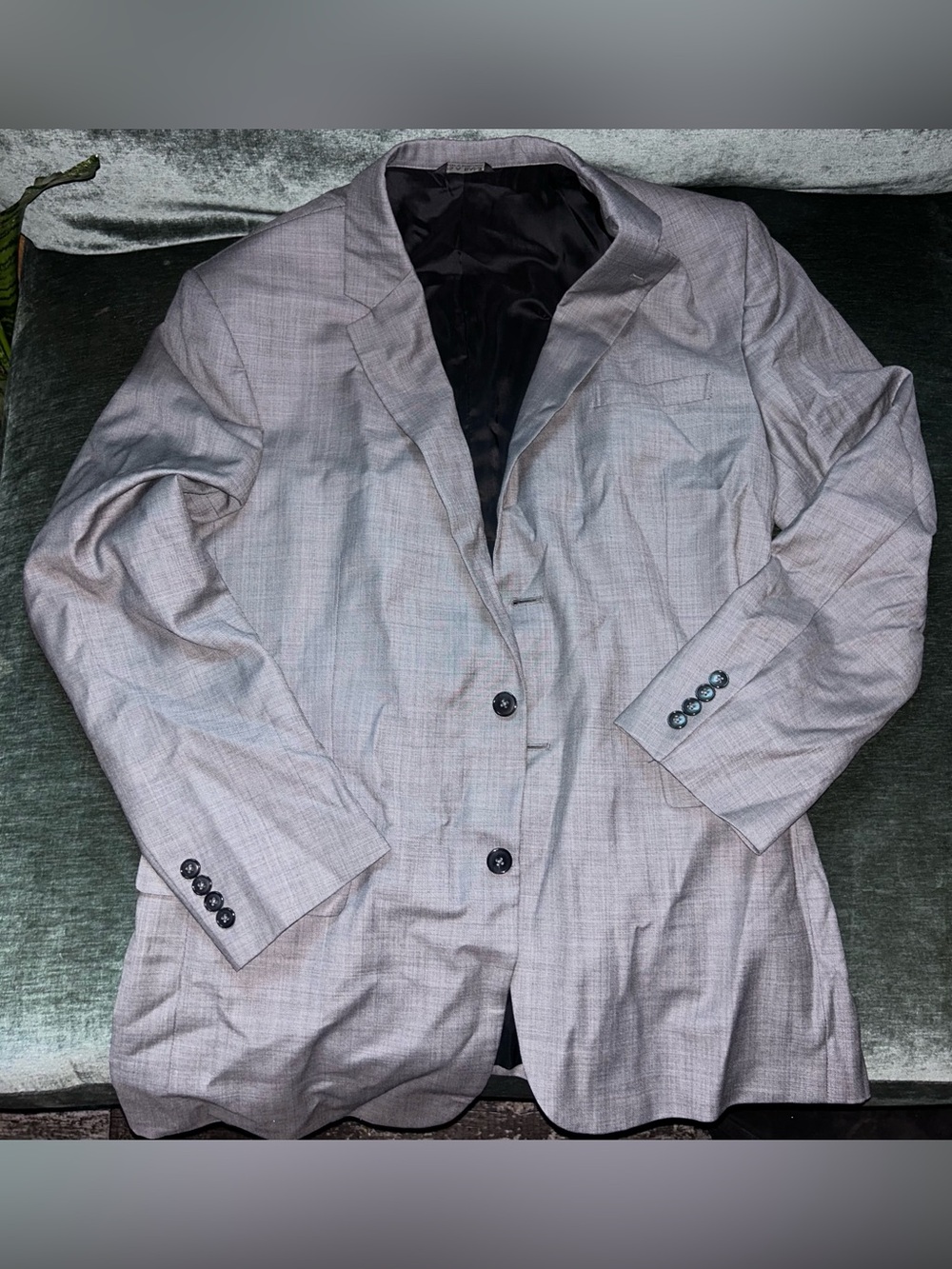 Men's Light Gray Two-Button Blazer Jacket